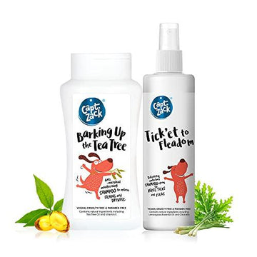 Barking Up The Tea Tree Dog Shampoo 200 ml + Tick'et to Fleadom Waterless Shampoo - Captain Zack