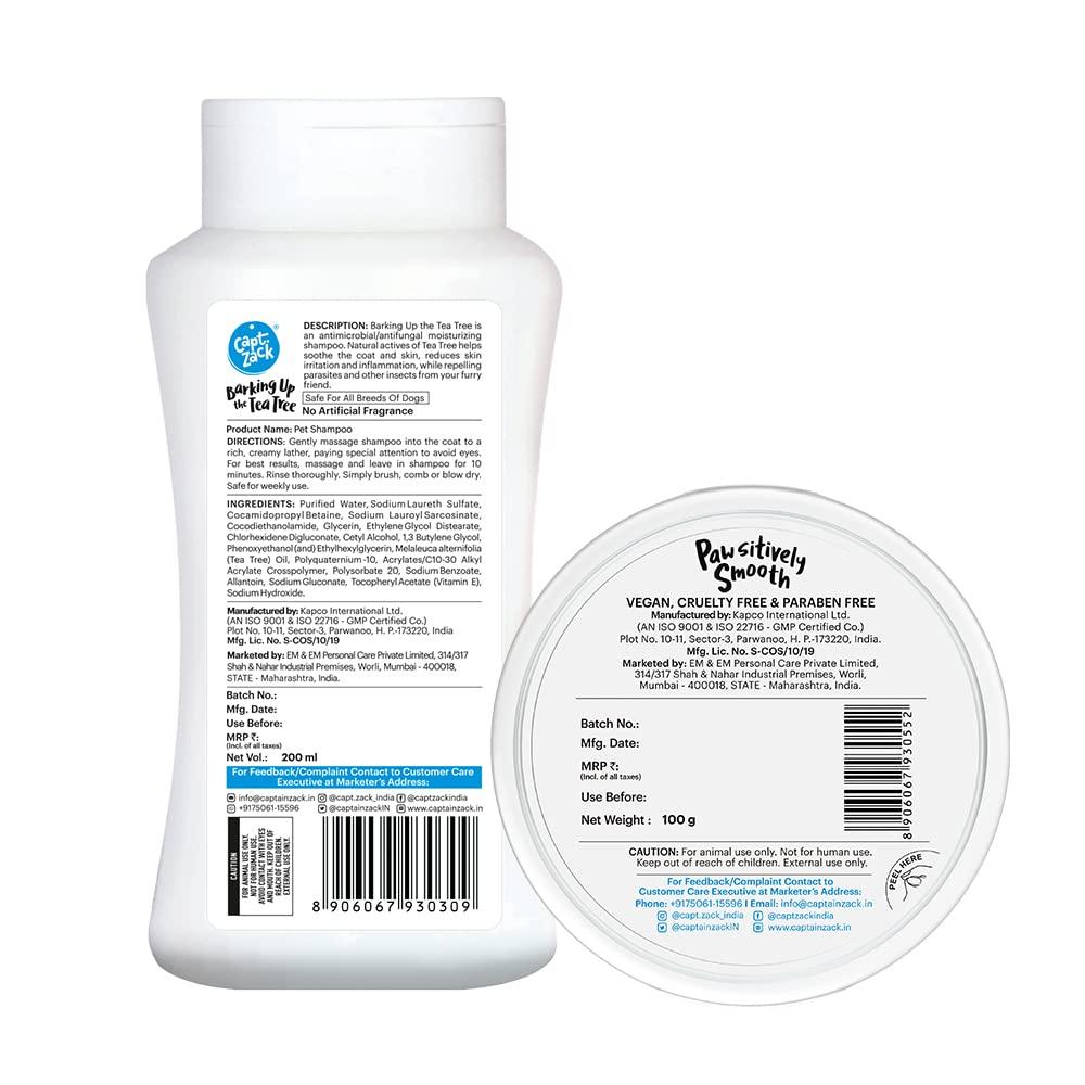 Pawsitively Smooth Paw Butter-100g + Barking Up The Tea Tree Dog Shampoo-200ml - Captain Zack
