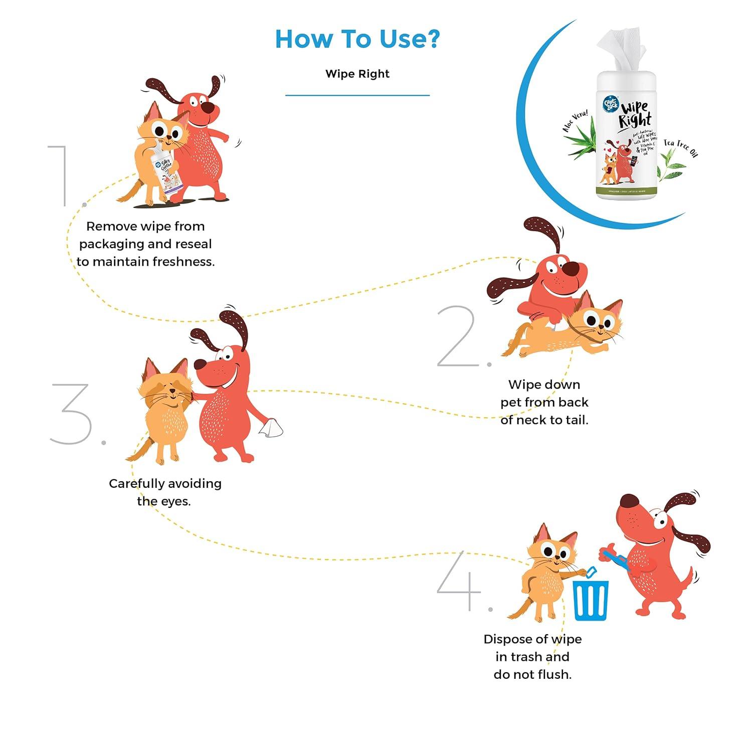 Post Walk Combo | Wipe Right Anti-Bacterial Wet Wipes 80Wipes + Pawsitively Smooth Paw Butter 100g - Captain Zack
