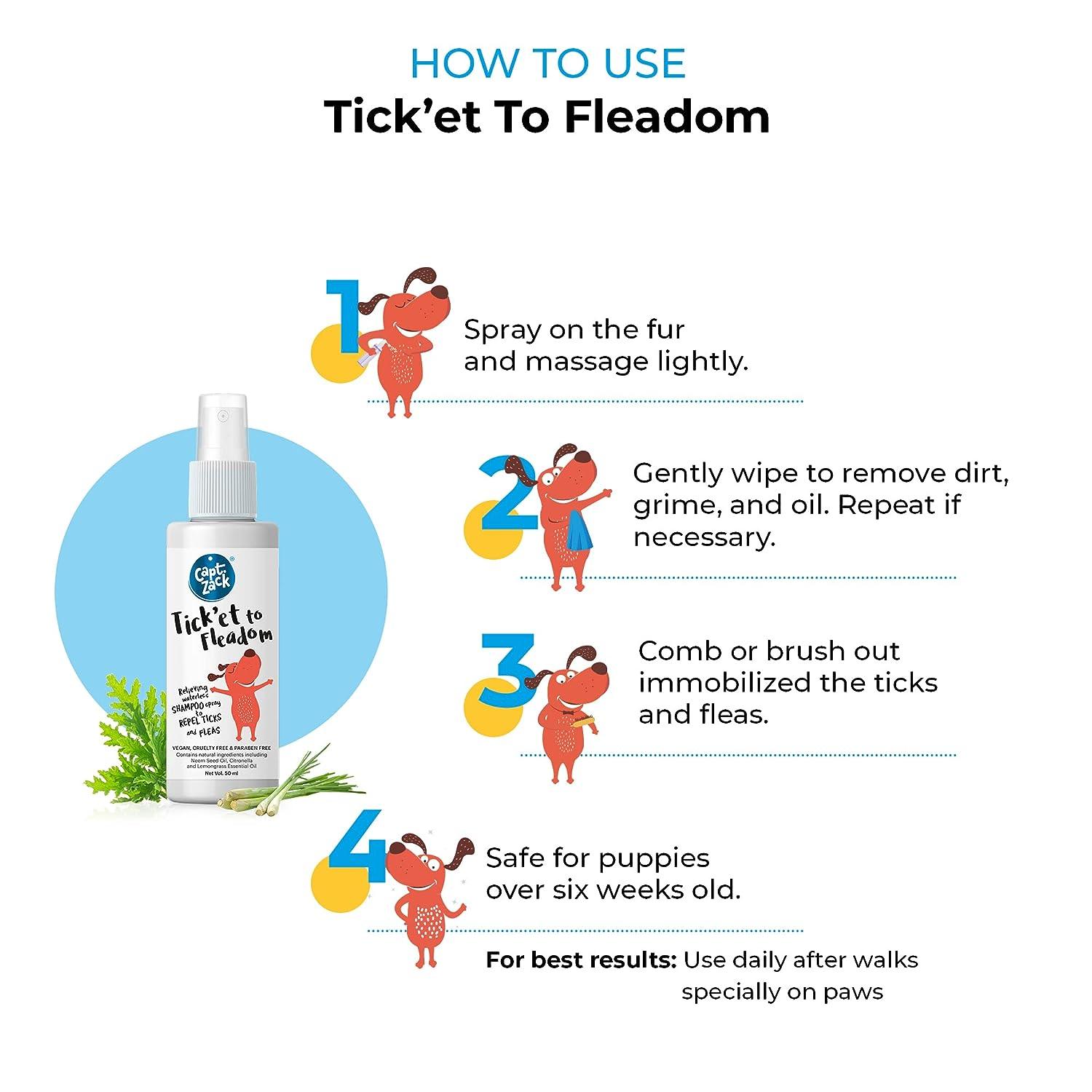 Tick’et To Fleadom Waterless Shampoo 50ml - Captain Zack