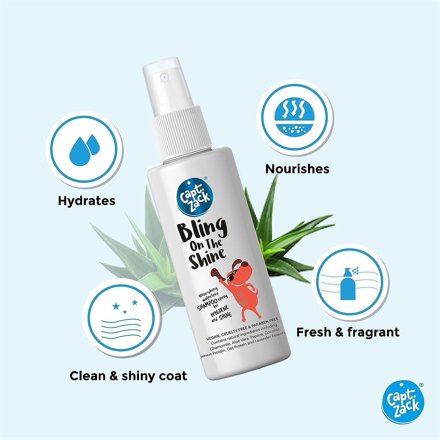 Barking Up The Tea Tree Shampoo-200ml + Bling On The Shine Waterless Shampoo-250ml - Captain Zack