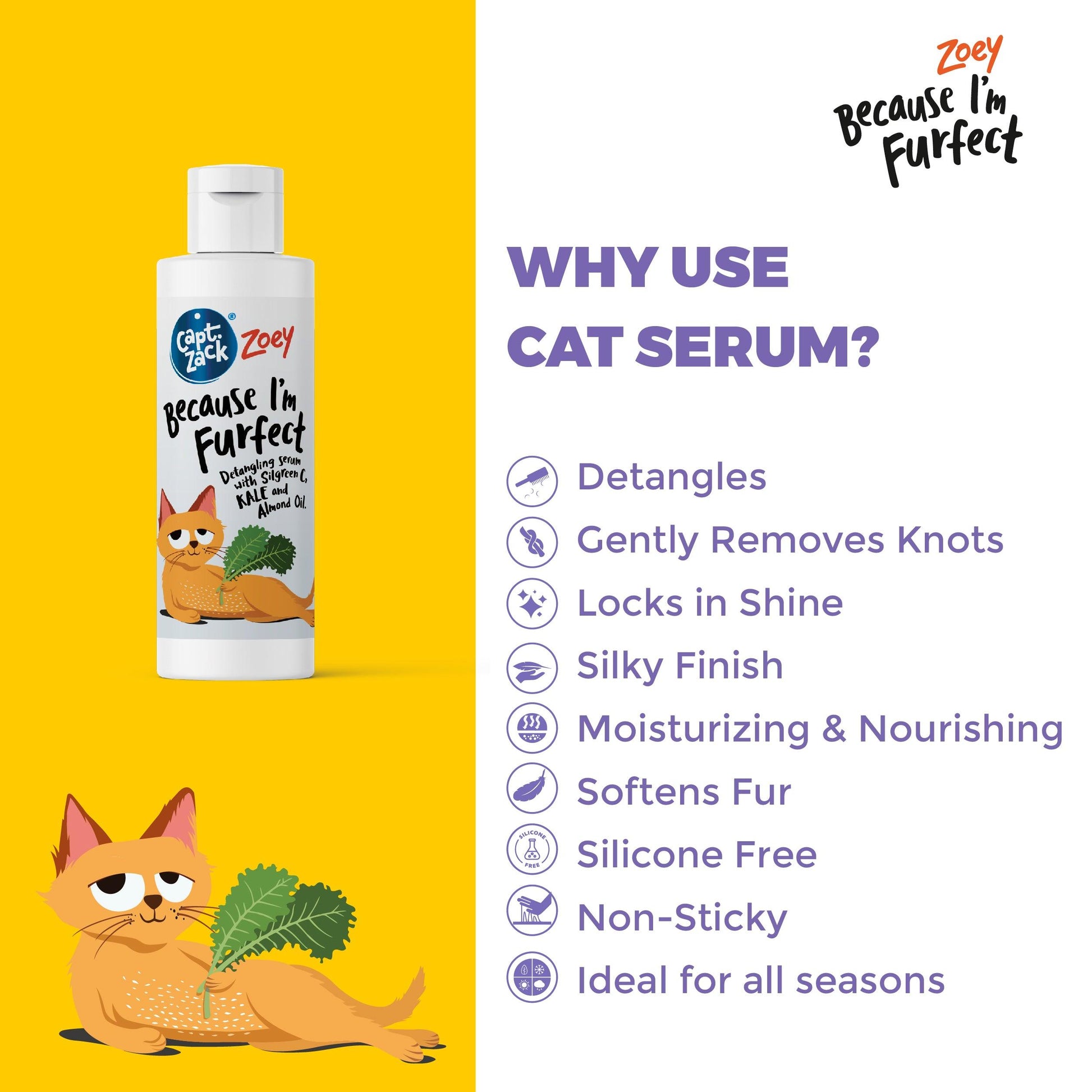 Zoey - Because I’m Furfect Cat Serum, 100ml - Captain Zack