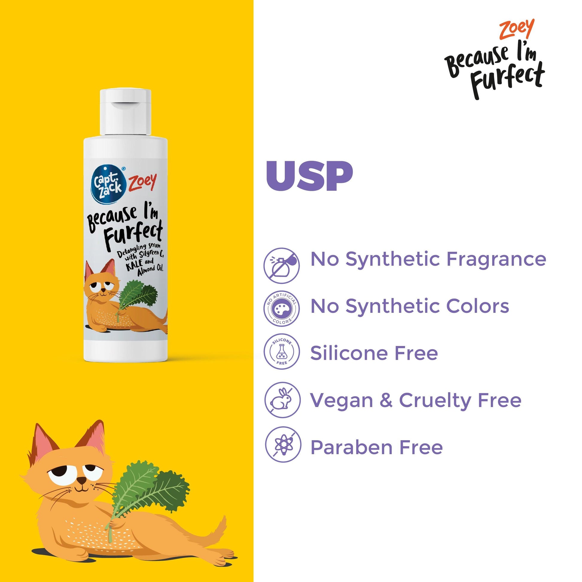 Zoey - Because I’m Furfect Cat Serum, 100ml - Captain Zack