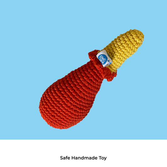 Crochet Chicken Drumstick Dog Toy - Captain Zack
