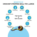 Crochet Stripped Ball Toy Large - Captain Zack