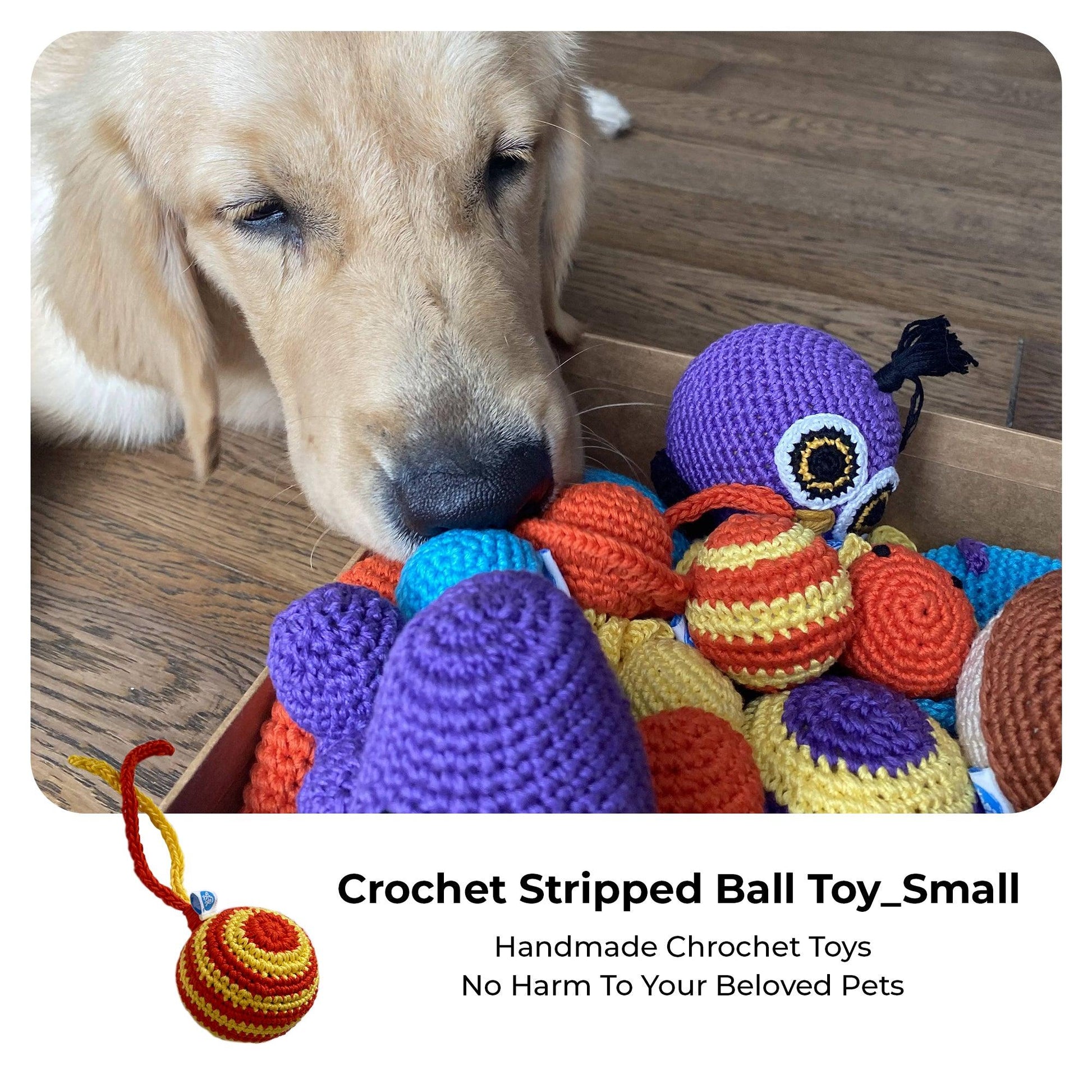 Crochet Stripped Ball Toy Small - Captain Zack
