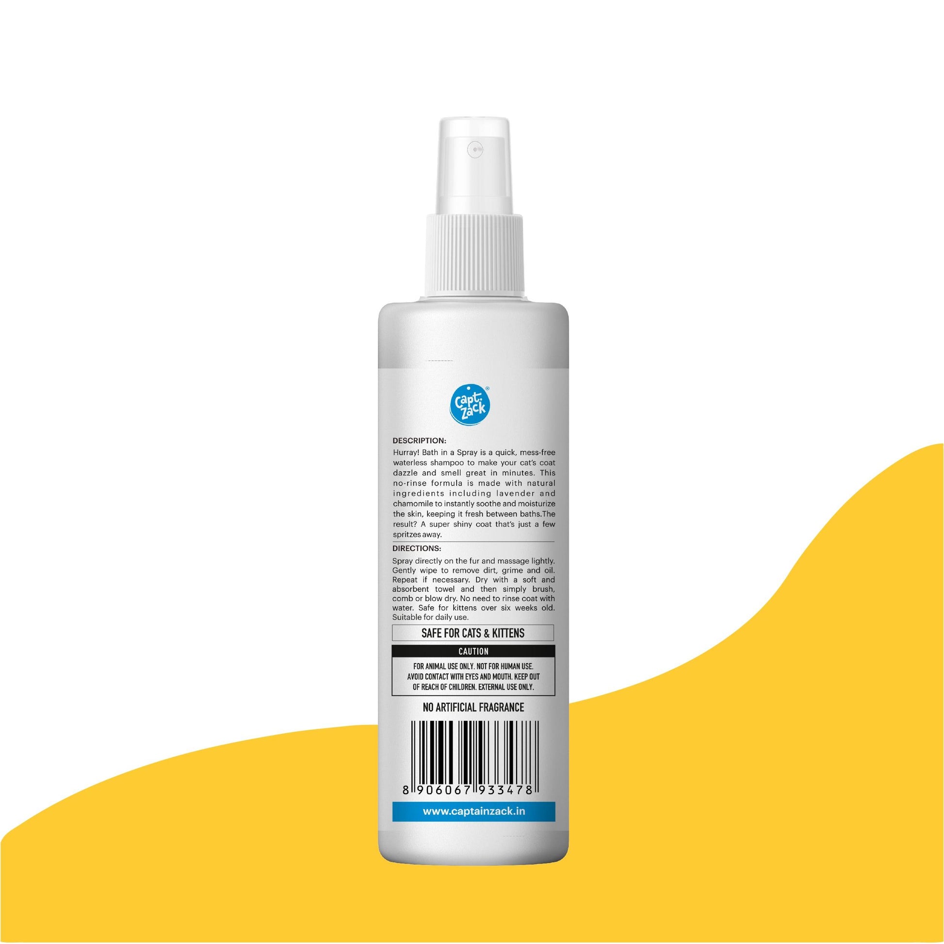 Zoey- Hurray! Bath In a Spray for Cats, 250ml - Captain Zack