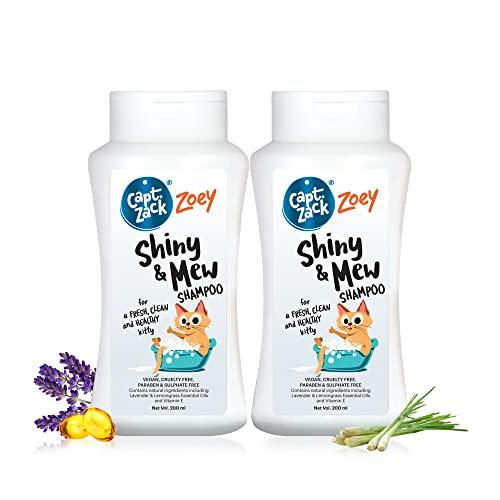 Zoey Cat & Kittens Shampoo for All Breeds | Shiny & Mew 200ml Sulphate Free | Pack of 2 | Soothes Itchy Skin, Natural Deodorizer, Natural Tick & Flea Repellent | Cleanses & Nourishes - Captain Zack