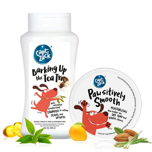 Pawsitively Smooth Paw Butter-100g + Barking Up The Tea Tree Dog Shampoo-200ml - Captain Zack