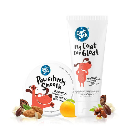 Pawsitively Smooth Paw Butter-100g + My Coat Can Gloat Leave-In-Conditioner-100g - Captain Zack