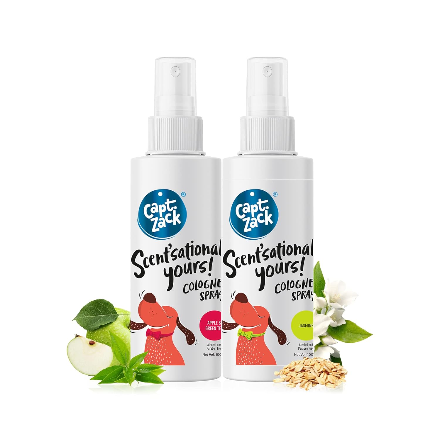 Scent’sationally Yours Apple & Green Tea Cologne + Jasmine Cologne for Dogs & Cats 100ml