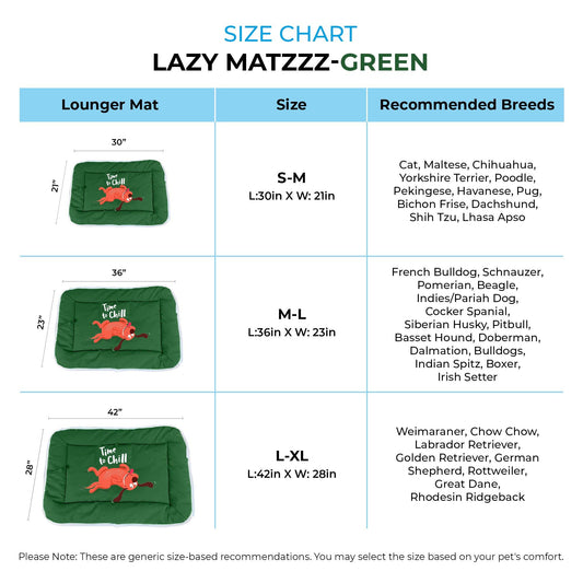 Lazy Matzzz- Green - Medium to Large Size