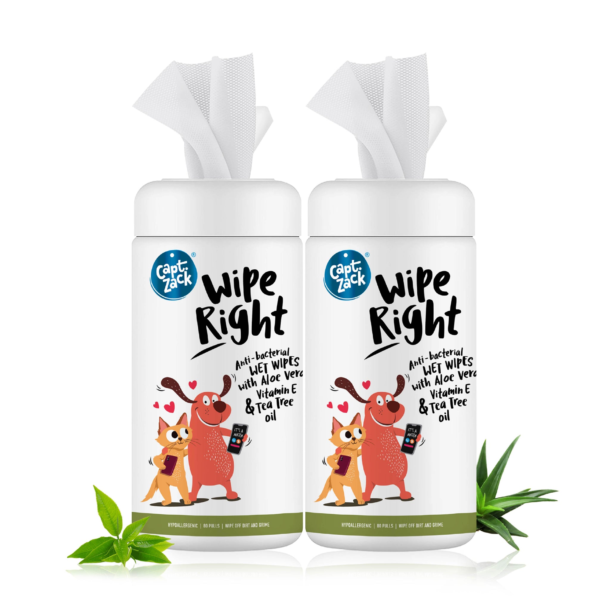 Wipe Right Anti-Bacterial Wet Wipes Pack of 2