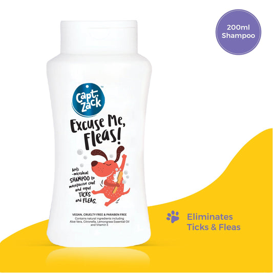 Excuse Me, Fleas! Shampoo To Repel Ticks & Fleas| Dog Tick Repellent - Captain Zack