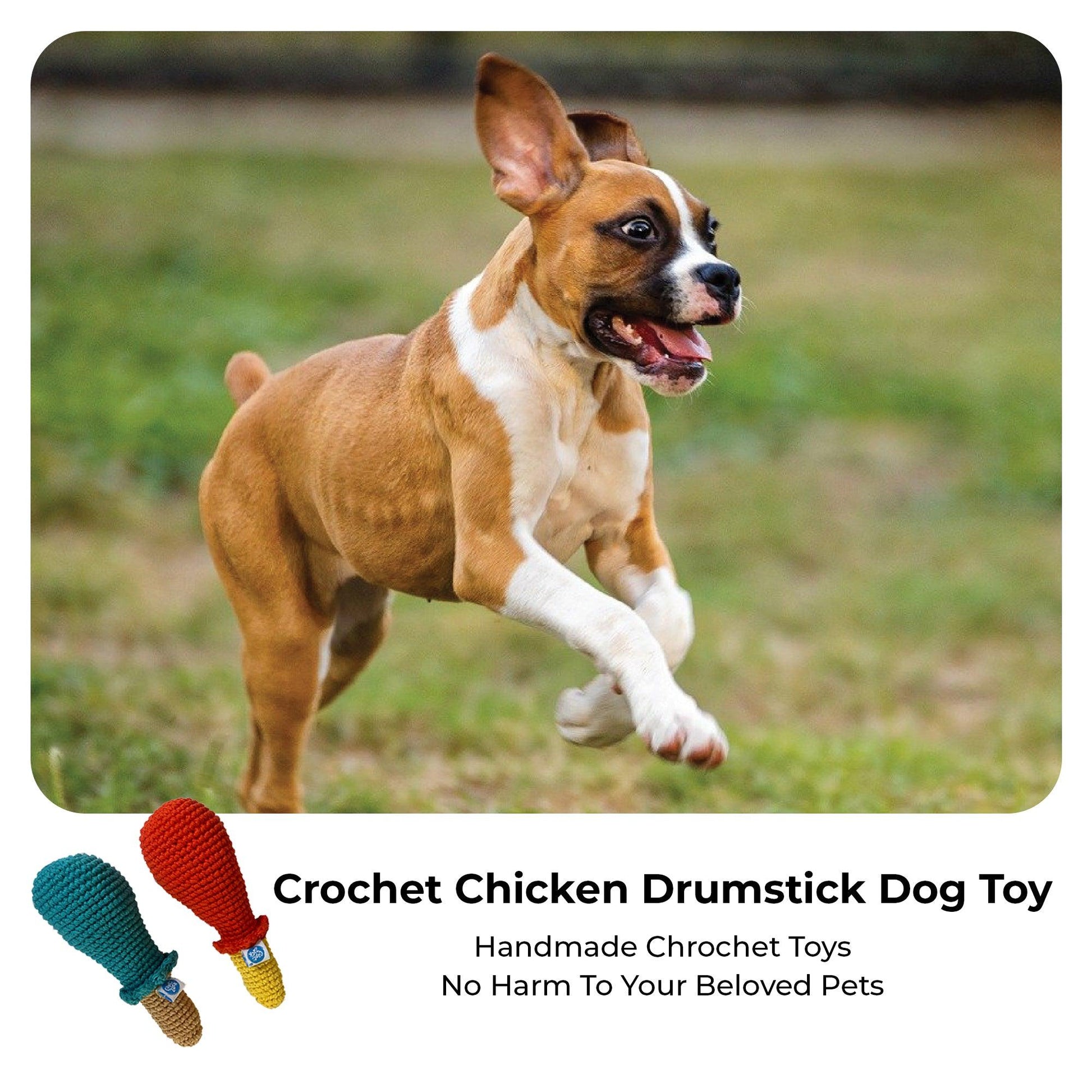 Crochet Chicken Drumstick Dog Toy - Captain Zack