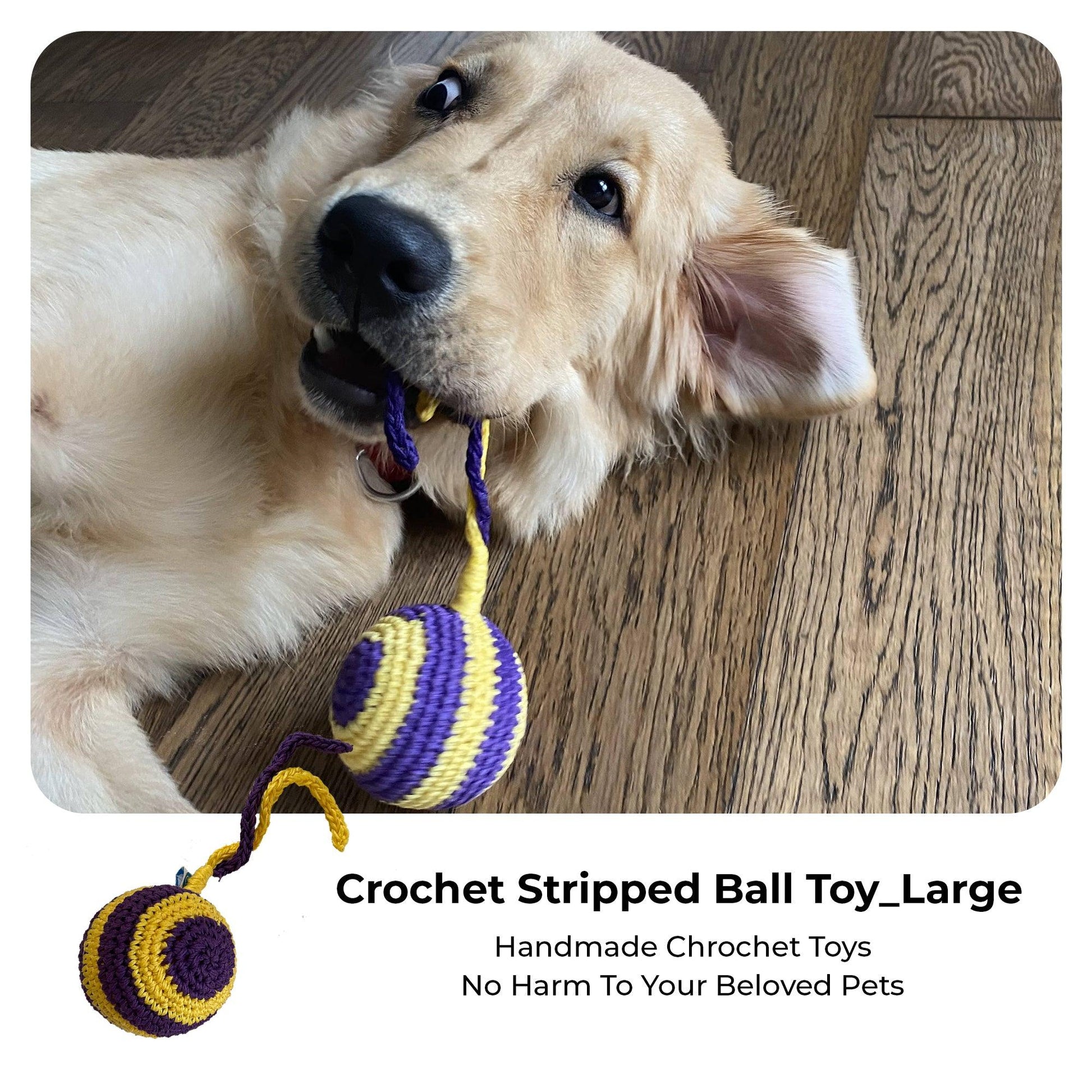 Crochet Stripped Ball Toy Large - Captain Zack