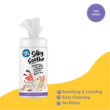 Silky Soothe Hypoallergenic Wet Wipes For Dogs & Cats, 80 Wipes